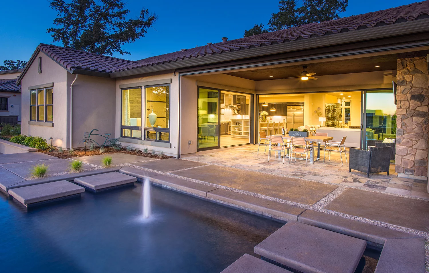 A water feature in a beautiful new home.